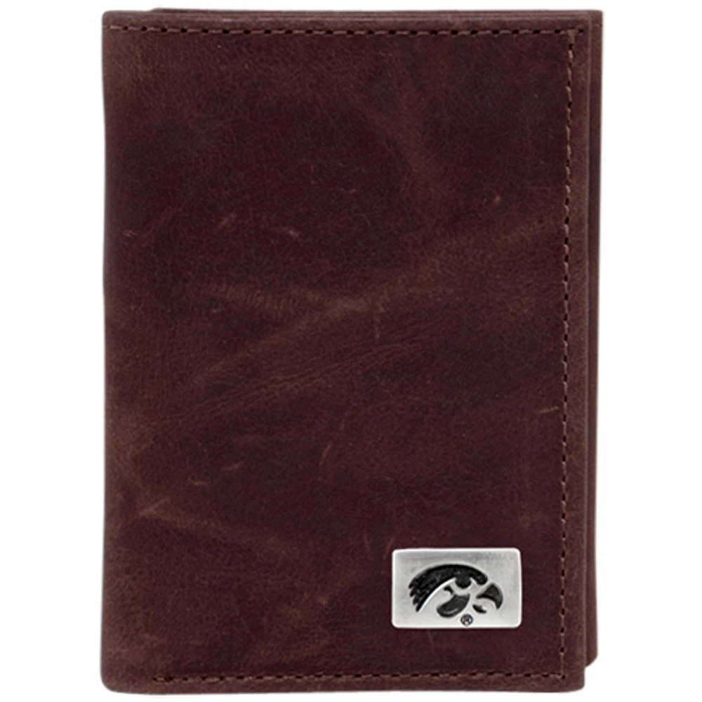 Iowa Hawkeyes Leather Trifold Wallet with Concho