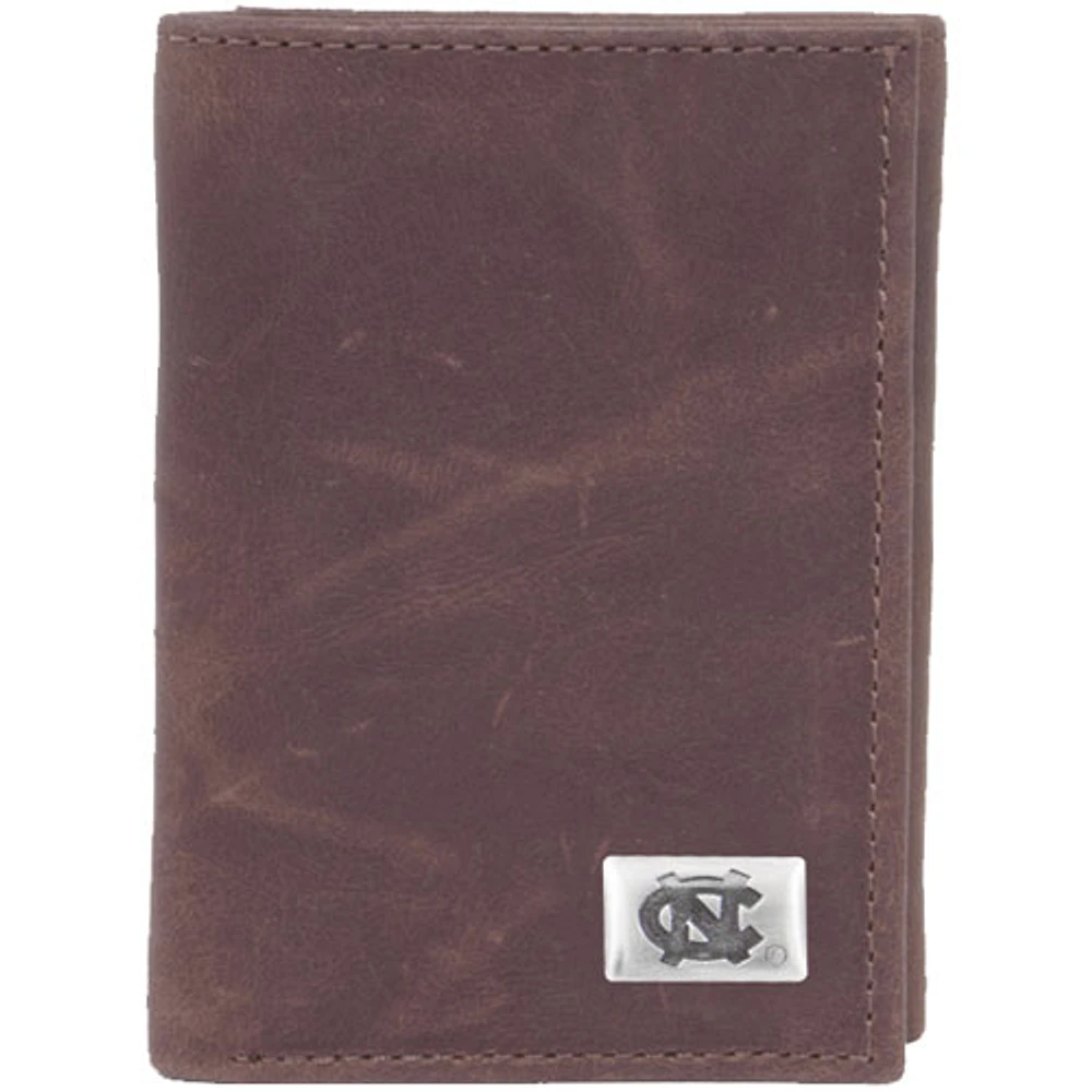 North Carolina Tar Heels Leather Trifold Wallet with Concho