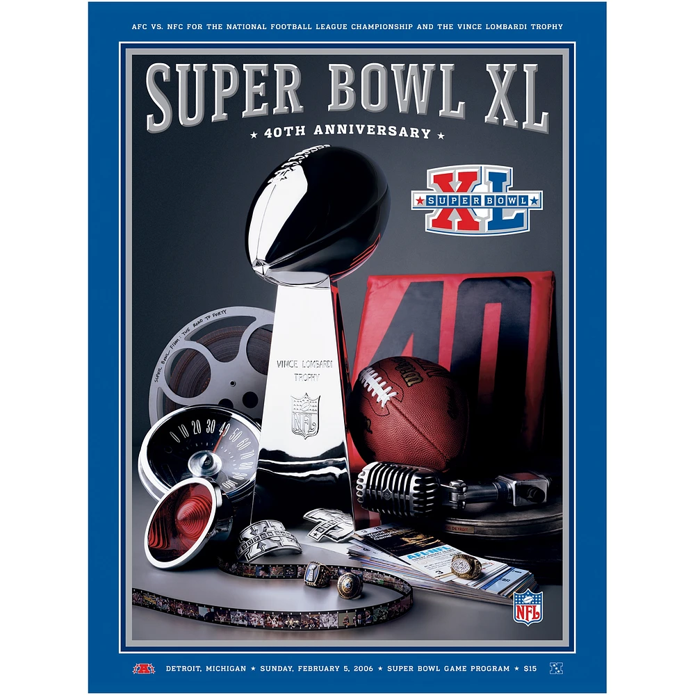 2006 Steelers vs Seahawks 22" x 30" Canvas Super Bowl XL Program