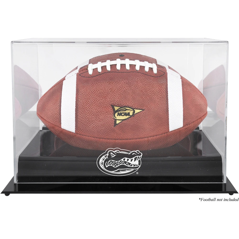 Florida Gators Black Base Team Logo Football Display Case with Mirror Back