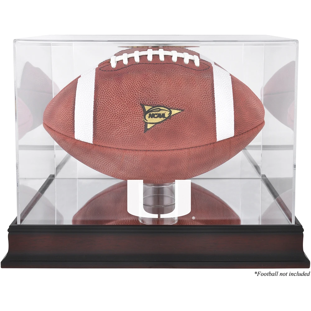 Miami Hurricanes Mahogany Base Logo Football Case with Mirror Back