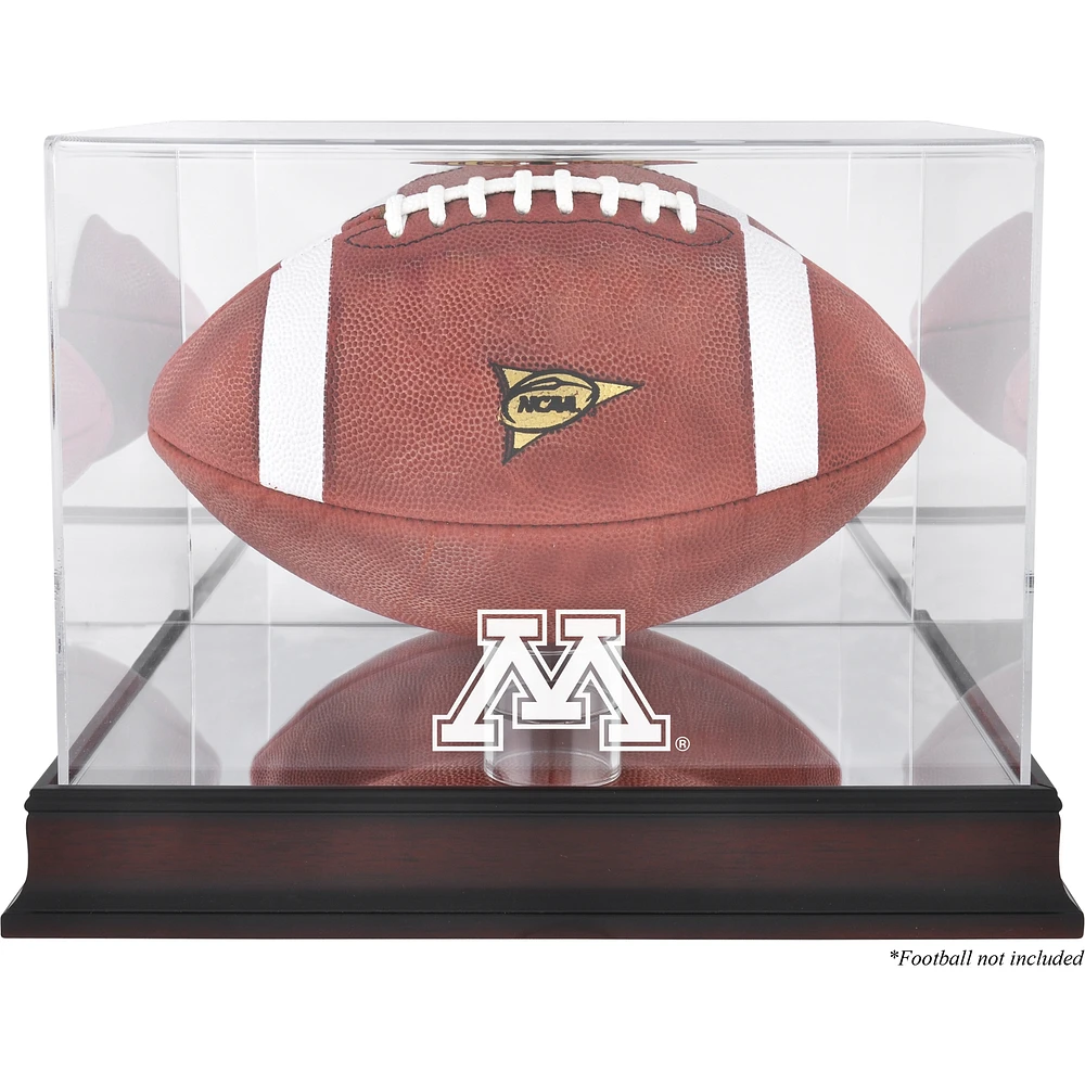 Minnesota Golden Gophers Mahogany Base Logo Football Display Case with Mirror Back