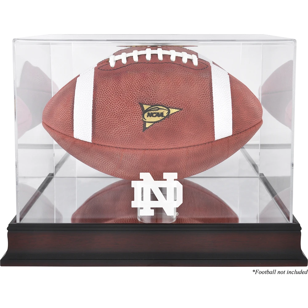 Notre Dame Fighting Irish Mahogany Base Logo Football Display Case with Mirror Back