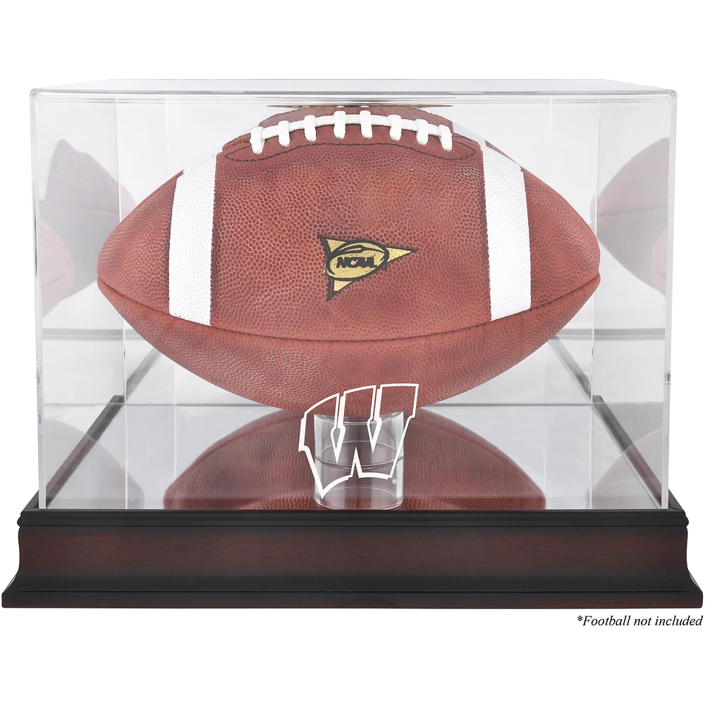 Wisconsin Badgers Mahogany Base Logo Football Case with Mirror Back