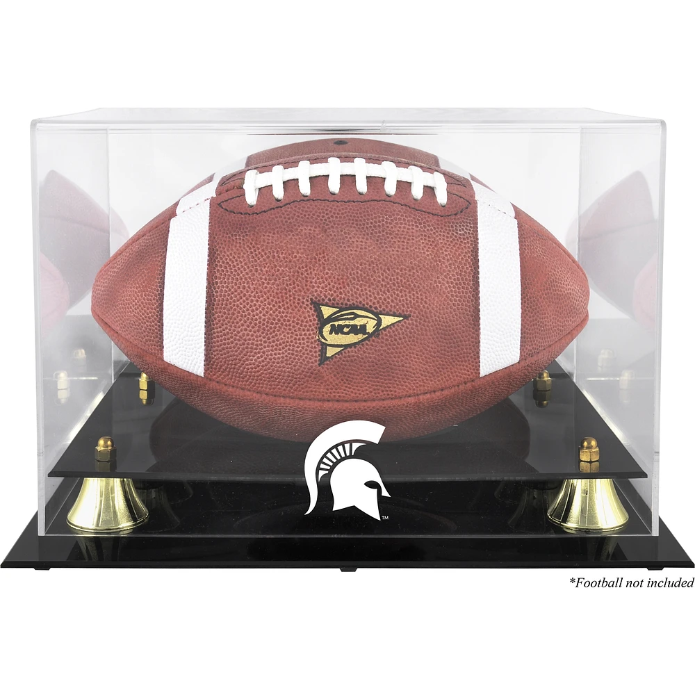 Michigan State Spartans Golden Classic Logo Football Display Case with Mirror Back