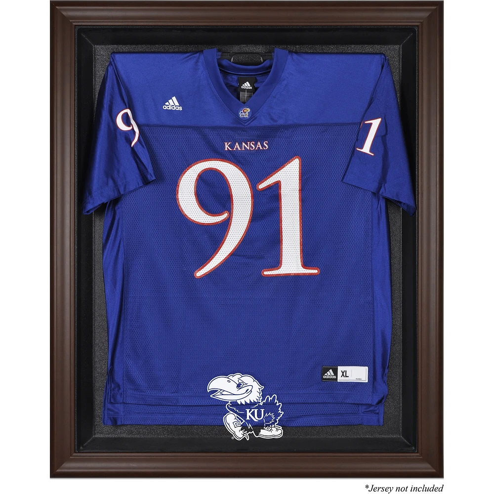 Kansas Jayhawks Brown Framed Logo Jersey Display Case