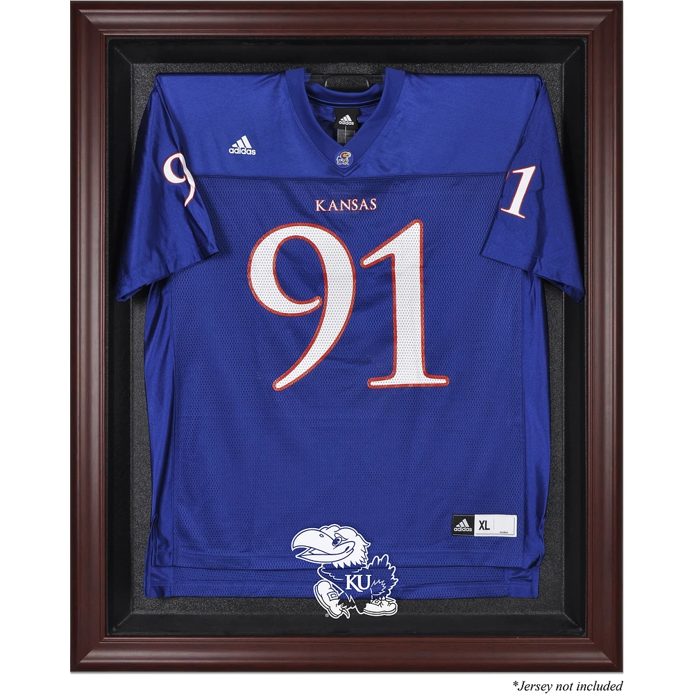 Kansas Jayhawks Mahogany Framed Logo Jersey Display Case