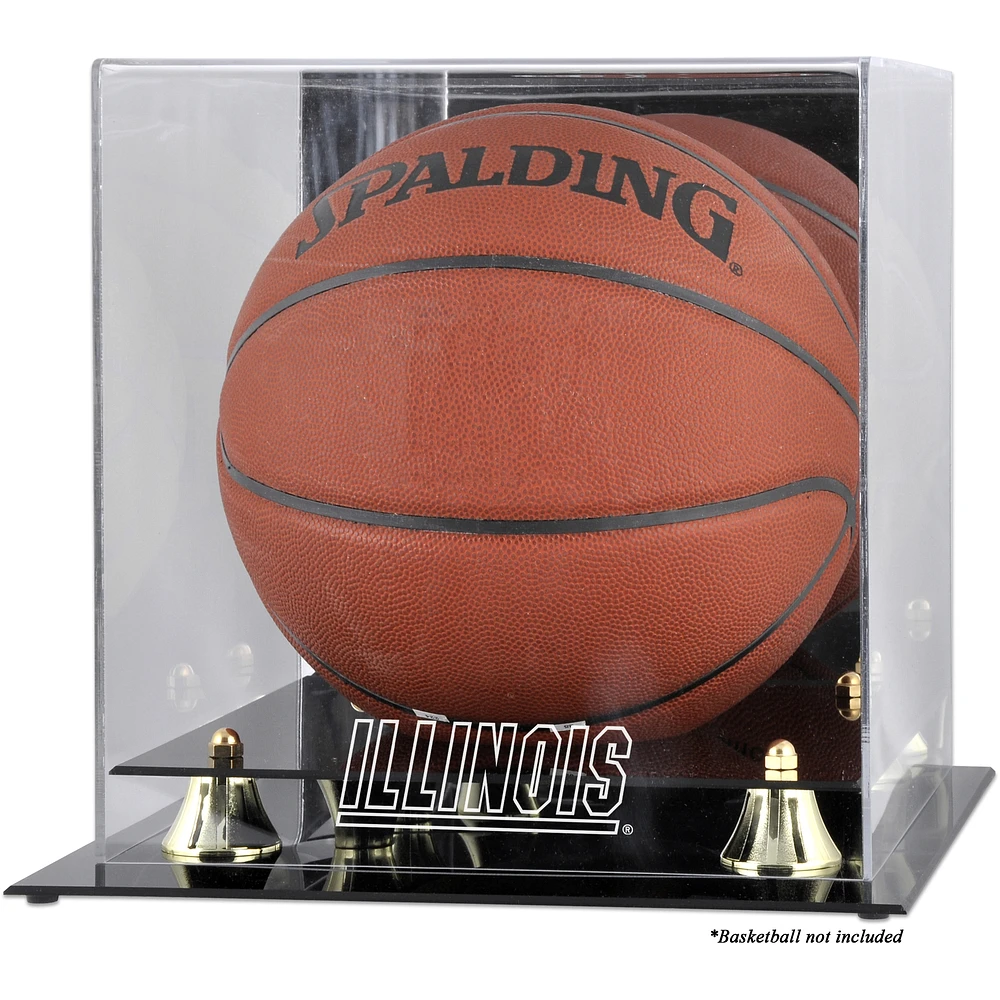 Illinois Fighting Illini Golden Classic Logo Basketball Display Case with Mirror Back