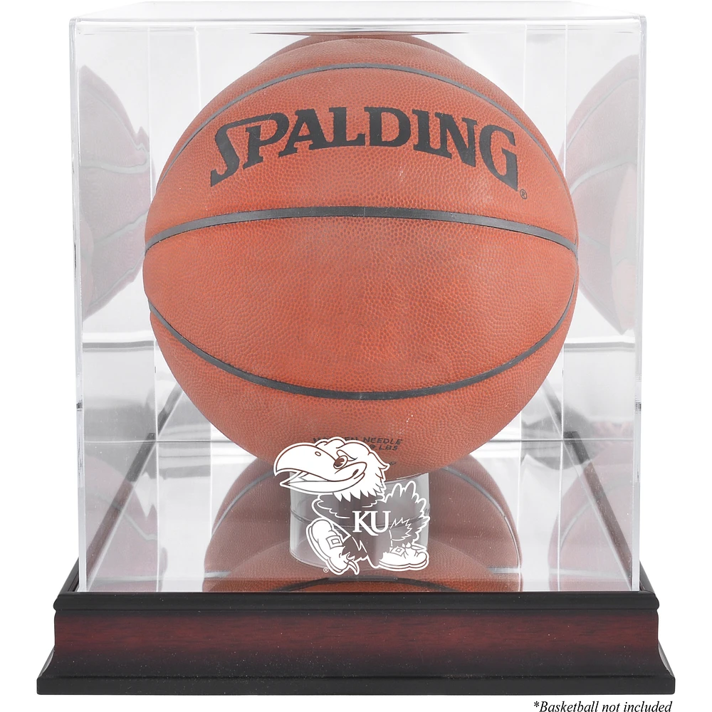 Kansas Jayhawks Mahogany Basketball Display Case with Mirror Back