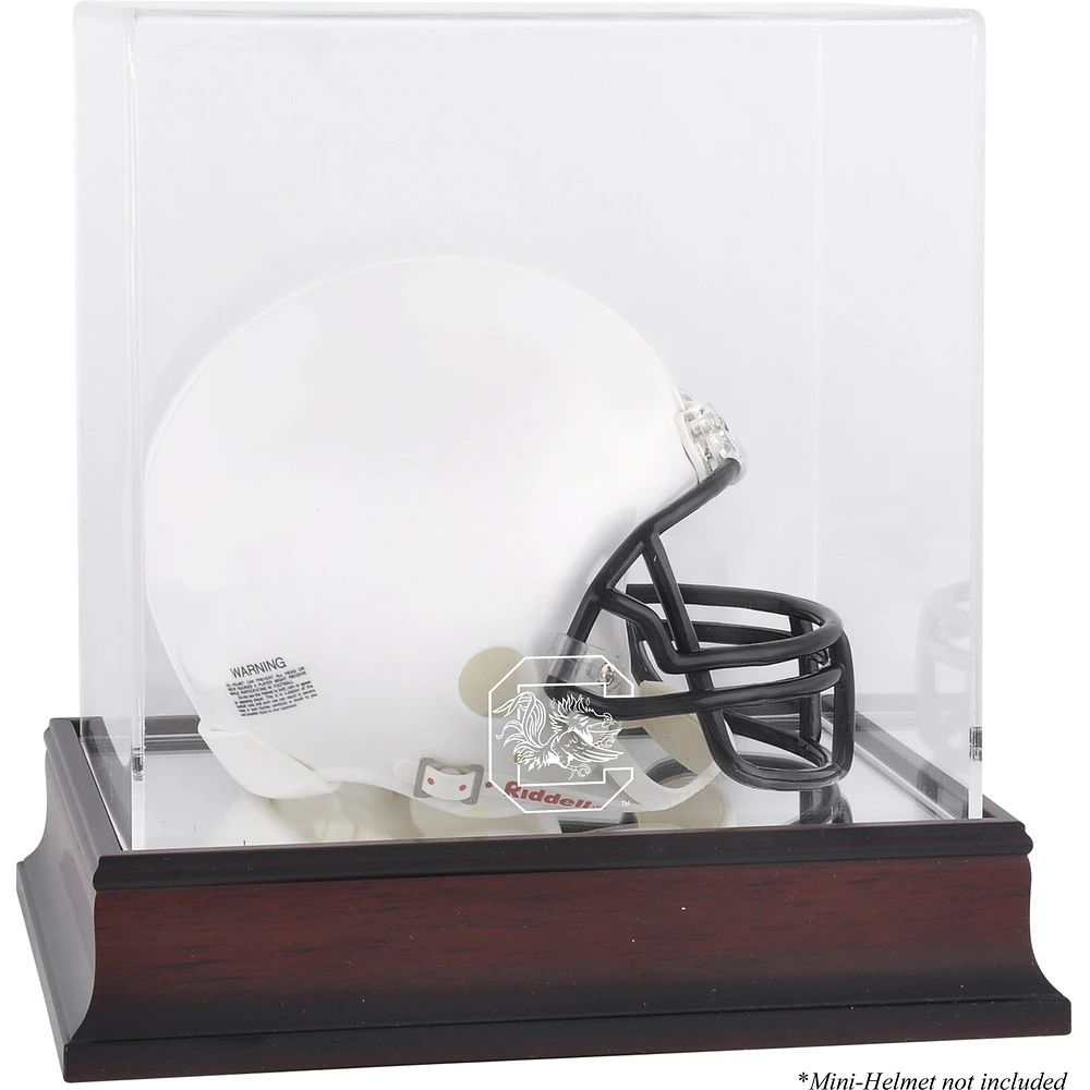 South Carolina Gamecocks Mahogany Logo Mini Helmet Display Case with Mirror Back