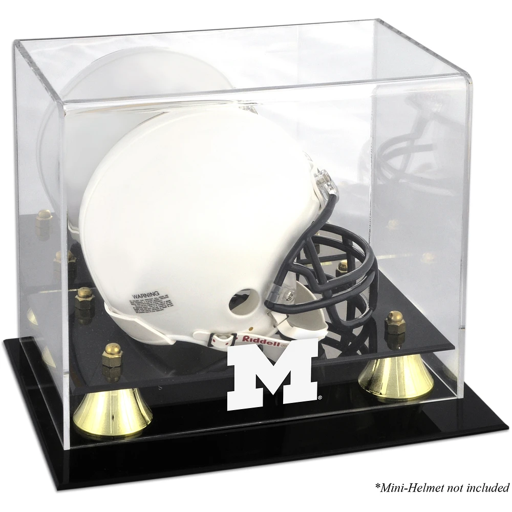 Michigan Wolverines Golden Classic Logo Mini Helmet Display Case