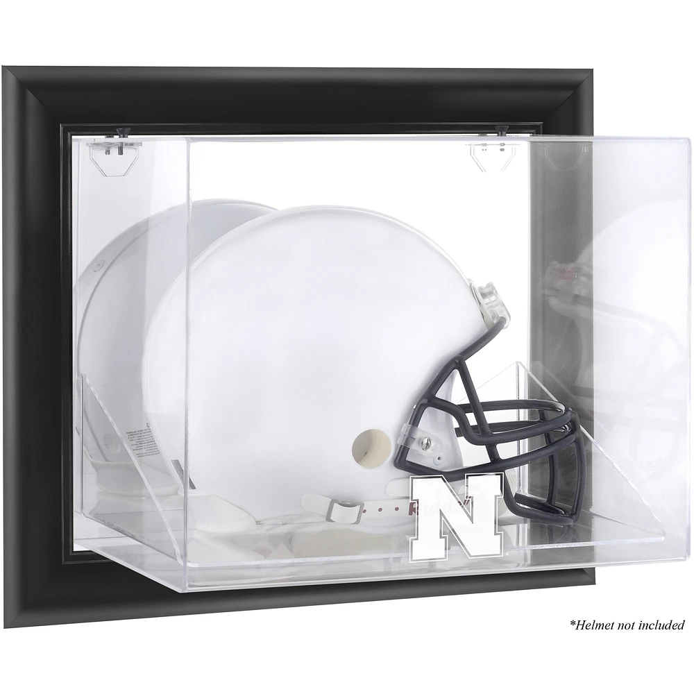 Nebraska Huskers Black Framed Wall-Mountable Helmet Display Case