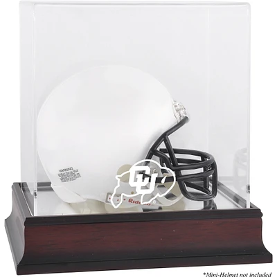 Colorado Buffaloes Mahogany Logo Mini Helmet Display Case with Mirror Back