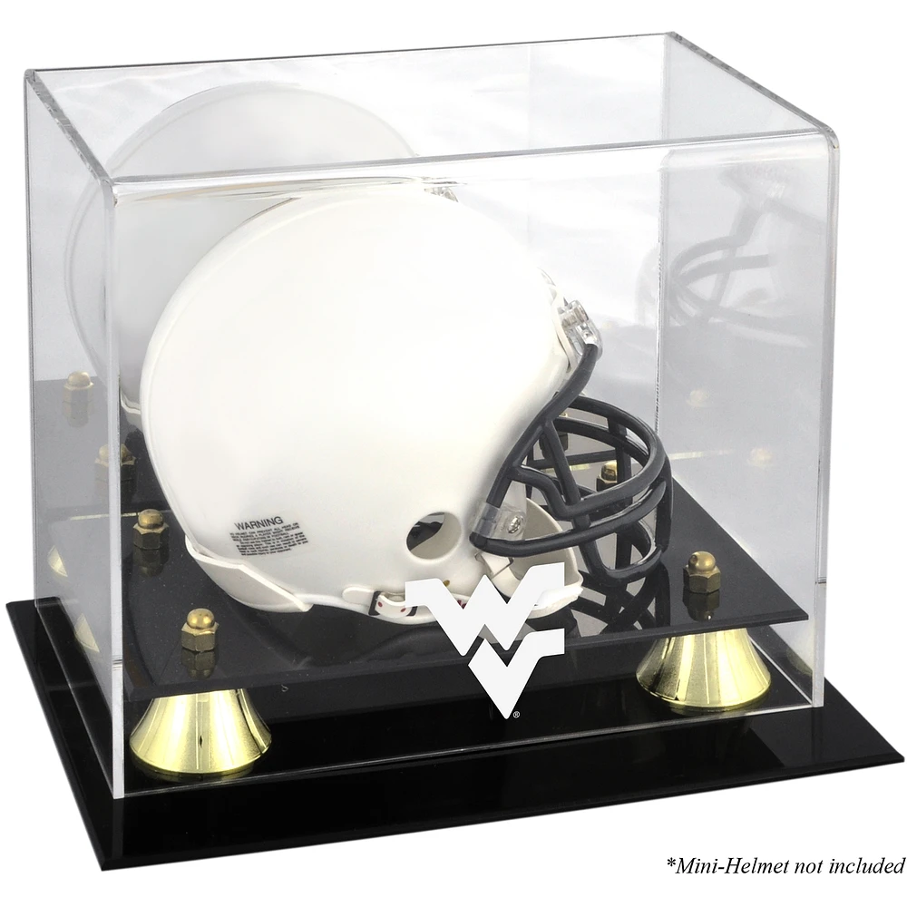 West Virginia Mountaineers Golden Classic Logo Mini Helmet Display Case