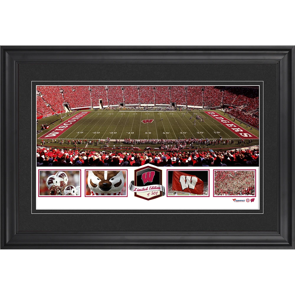 Camp Randall Stadium Wisconsin Badgers Framed Panoramic Collage-Limited Edition of 500