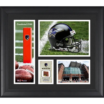 Baltimore Ravens Team Logo Framed 15'' x 17'' Collage with Piece of Game-Used Football