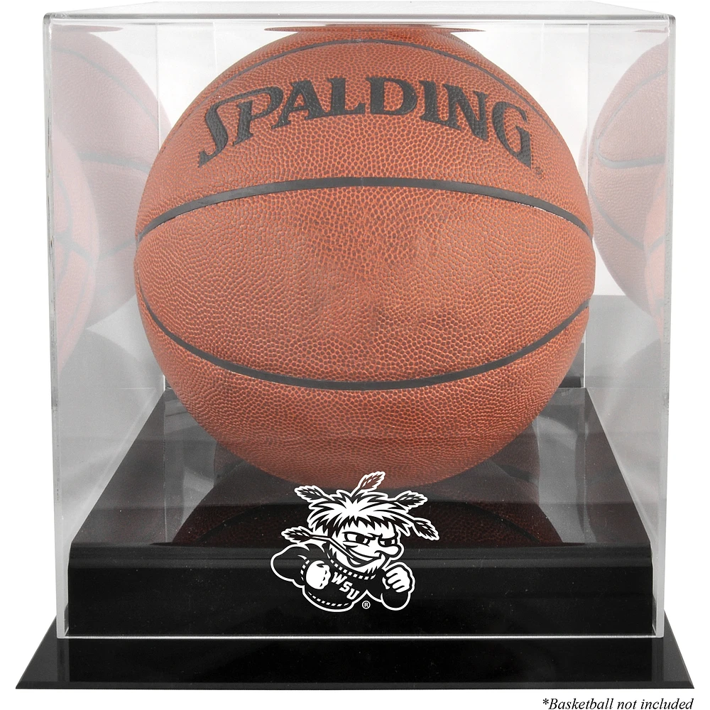 Wichita State Shockers Black Base Basketball Display Case with Mirrored Back