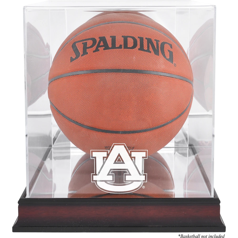 Auburn Tigers Mahogany Antique Finish Basketball Display Case with Mirror Back
