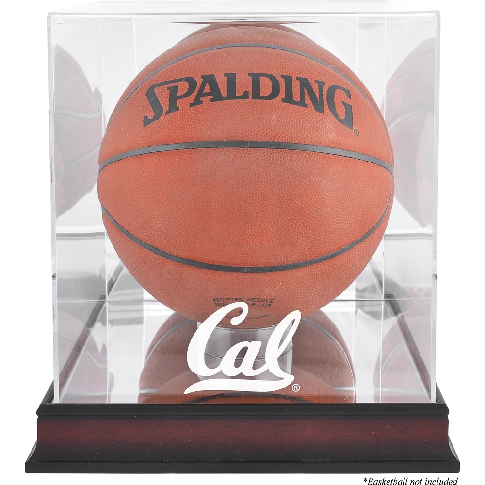 Cal Bears Mahogany Antique Finish Basketball Display Case with Mirror Back
