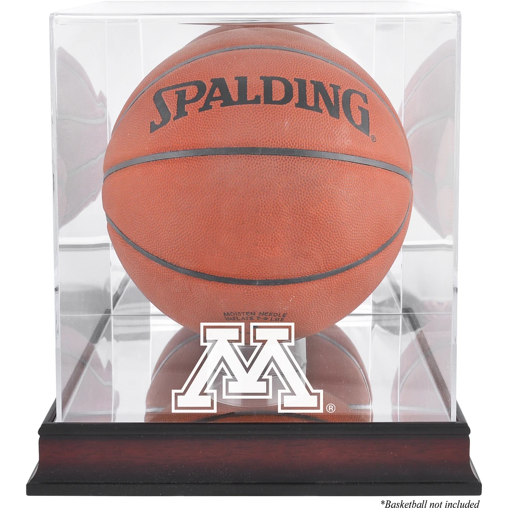 Minnesota Golden Gophers Mahogany Antique Finish Basketball Display Case with Mirror Back