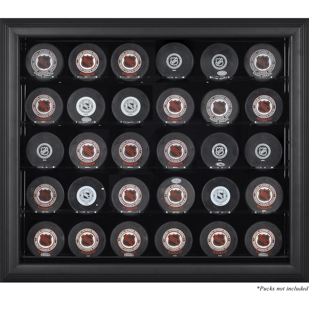30 Hockey Puck Black Framed Display Case