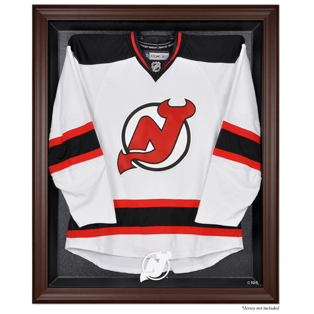 New Jersey Devils Brown Framed Logo Jersey Display Case