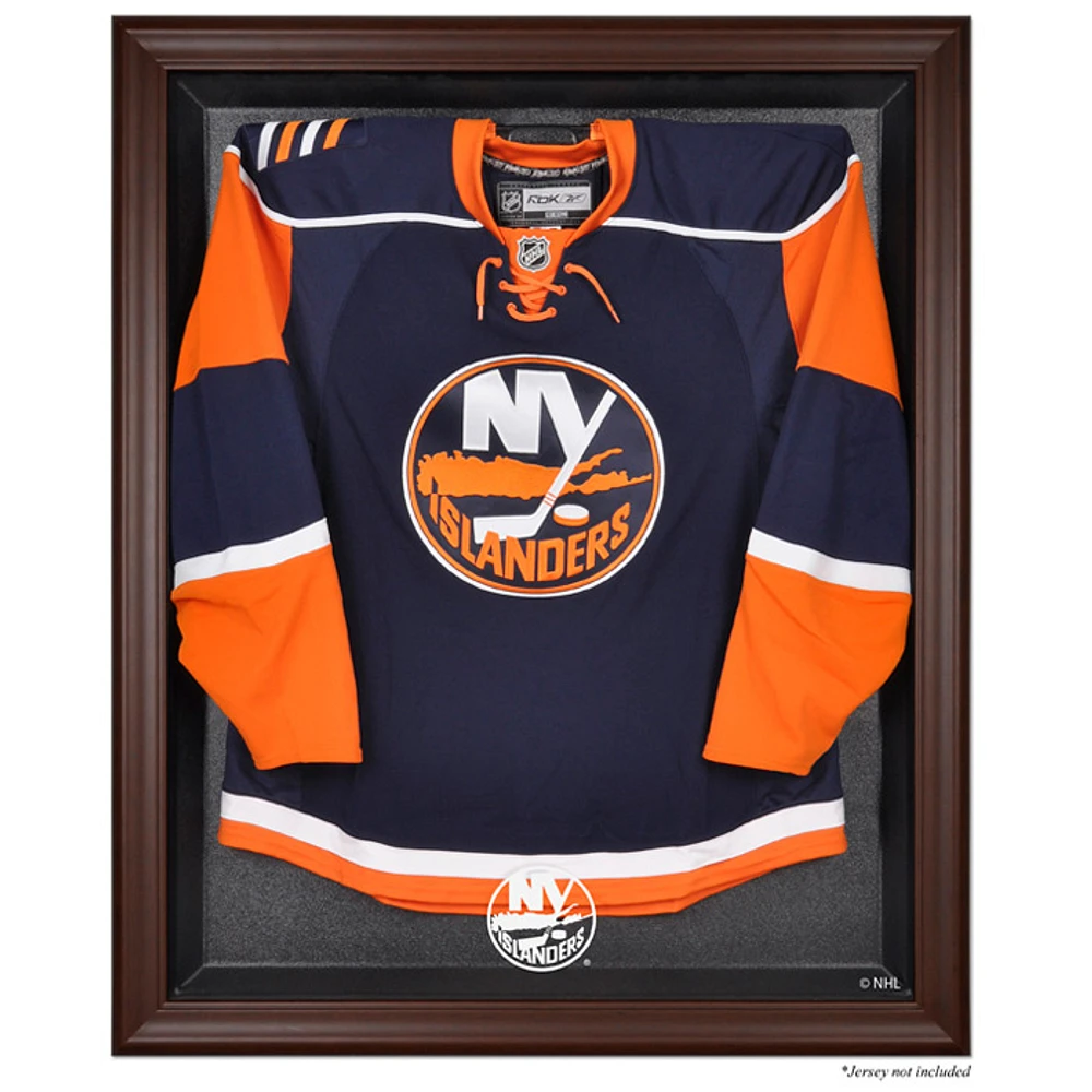 New York Islanders Brown Framed Logo Jersey Display Case