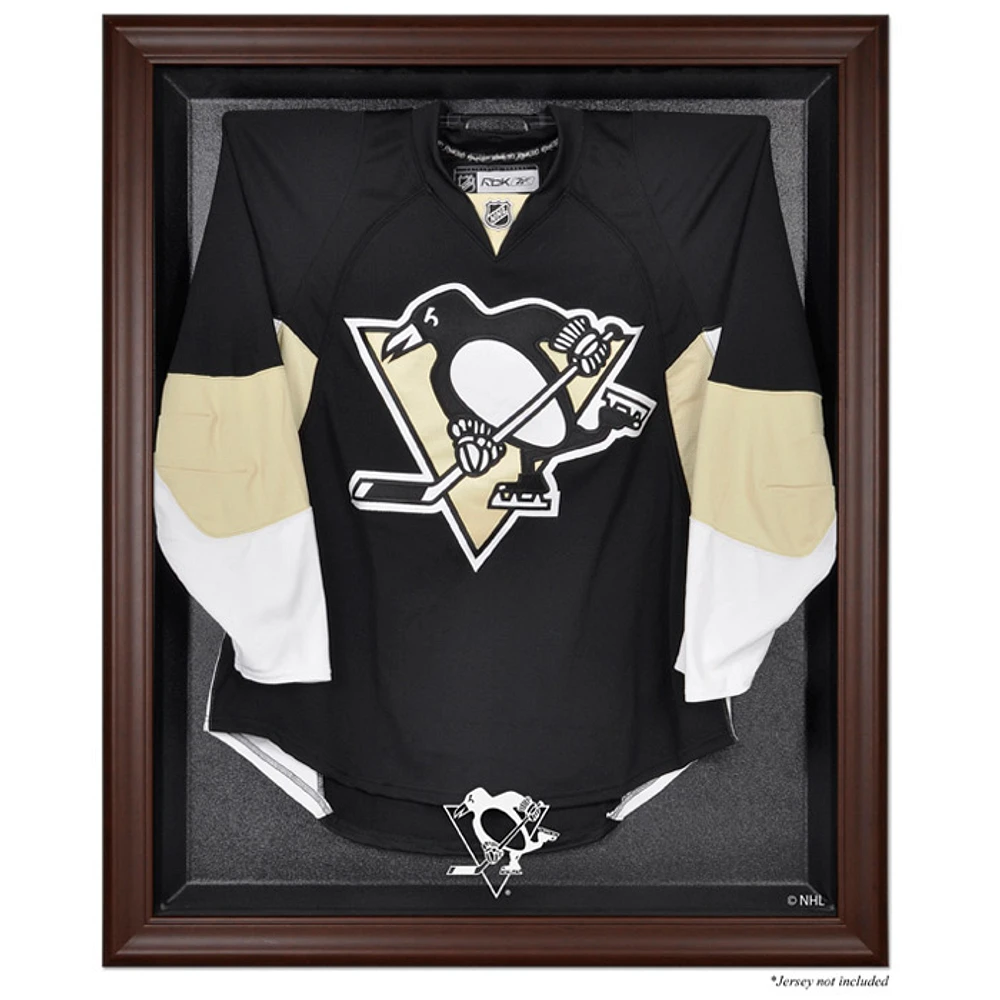 Pittsburgh Penguins Brown Framed Logo Jersey Display Case