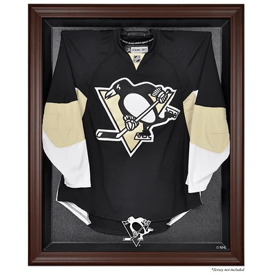 Pittsburgh Penguins Brown Framed Logo Jersey Display Case