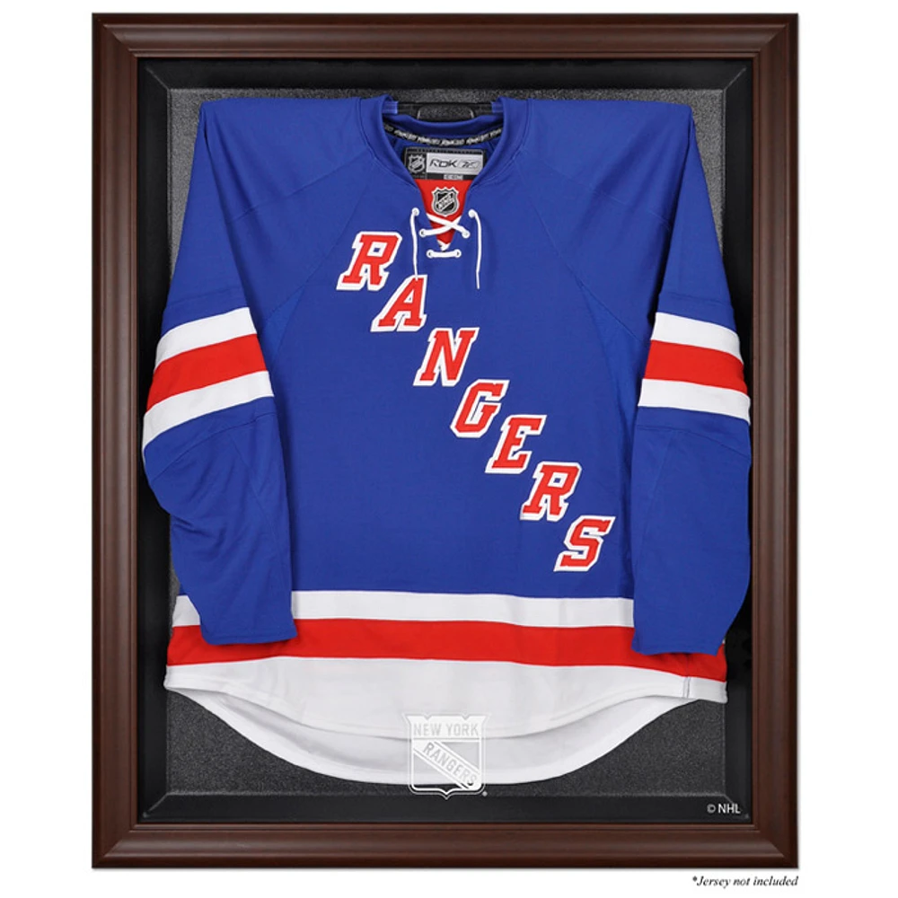 New York Rangers Brown Framed Logo Jersey Display Case