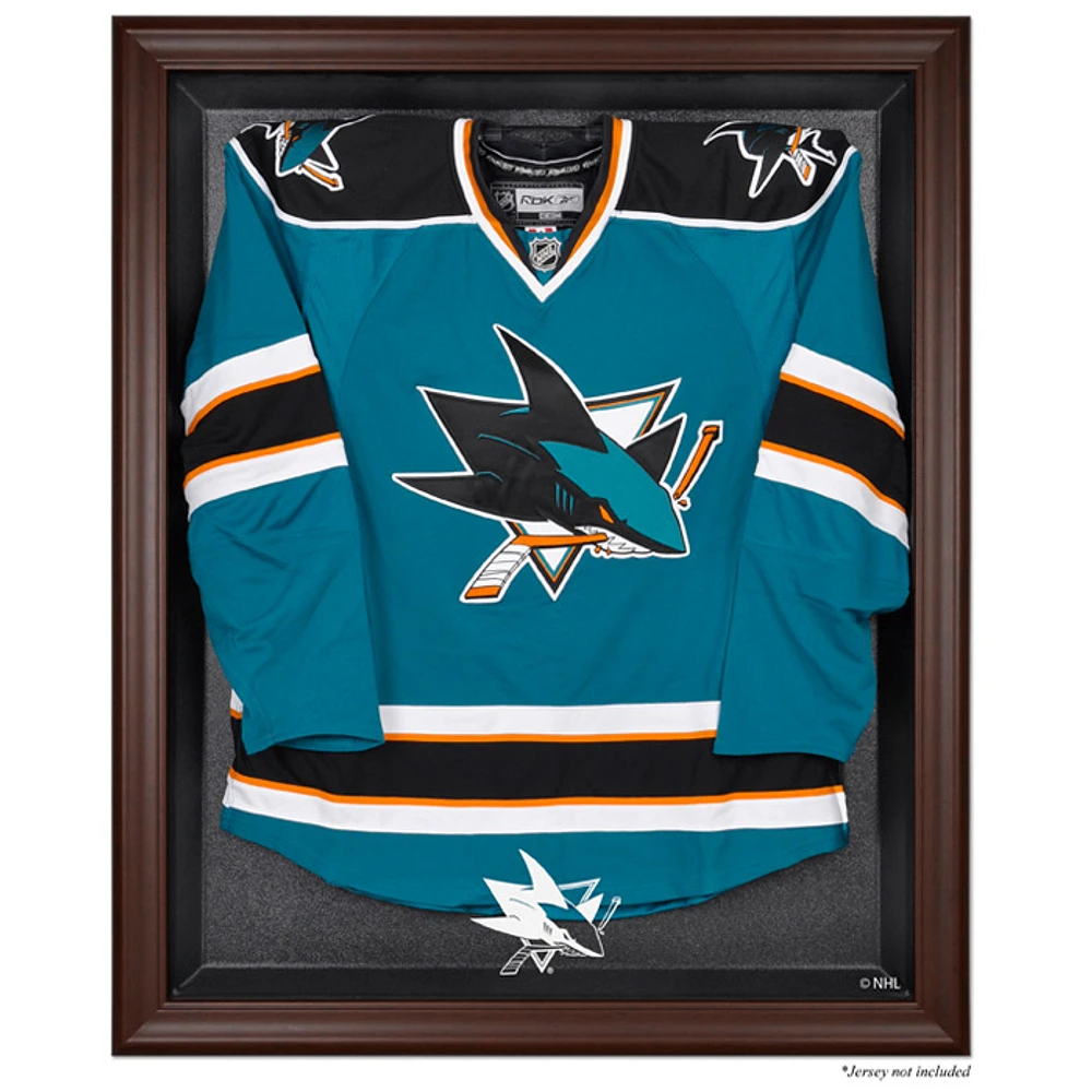 San Jose Sharks Brown Framed Logo Jersey Display Case
