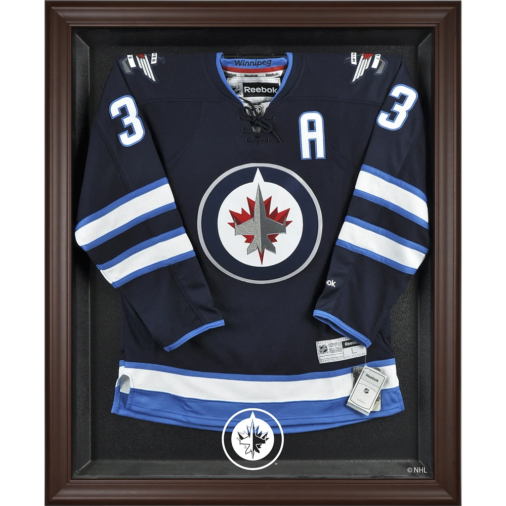 Winnipeg Jets Brown Framed Logo Jersey Display Case