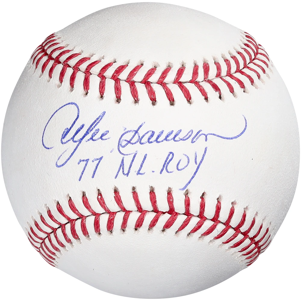 Andre Dawson Autographed Baseball with "77 NL ROY" Inscription