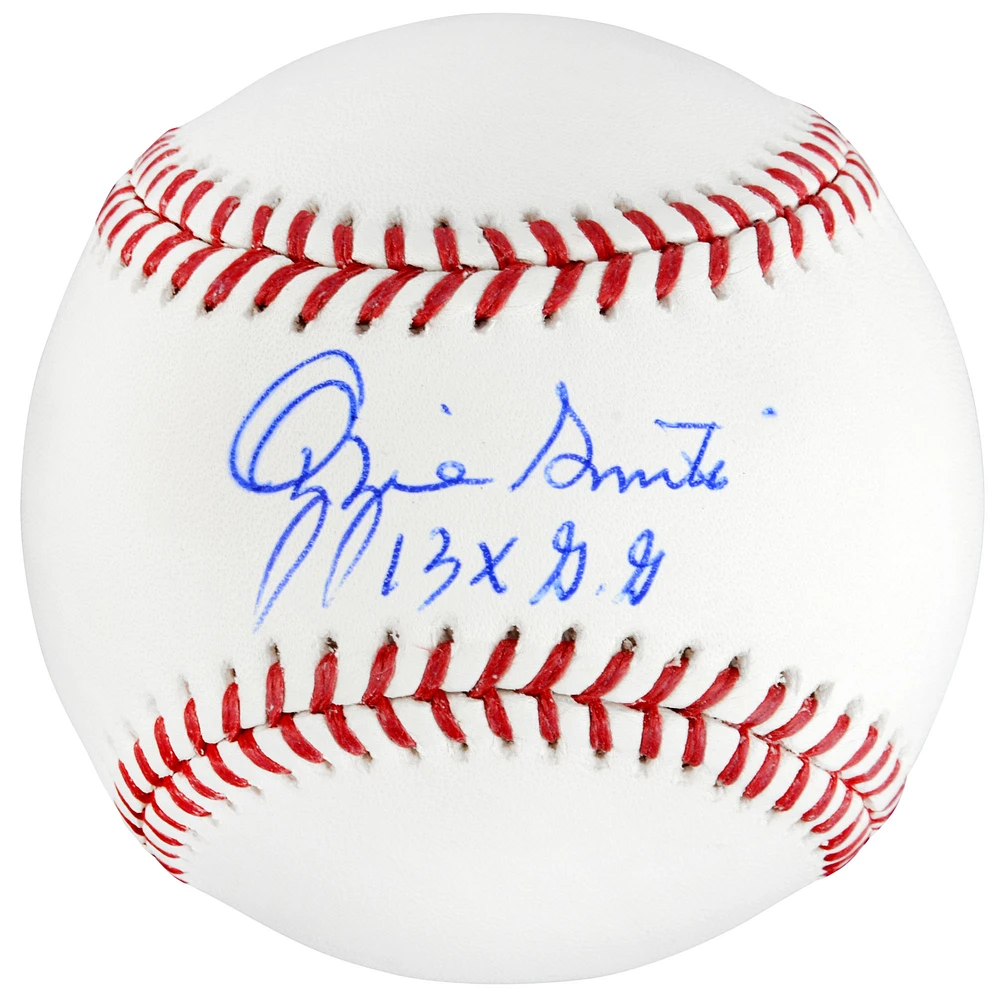 Ozzie Smith Autographed Baseball with "13x GG" Inscription