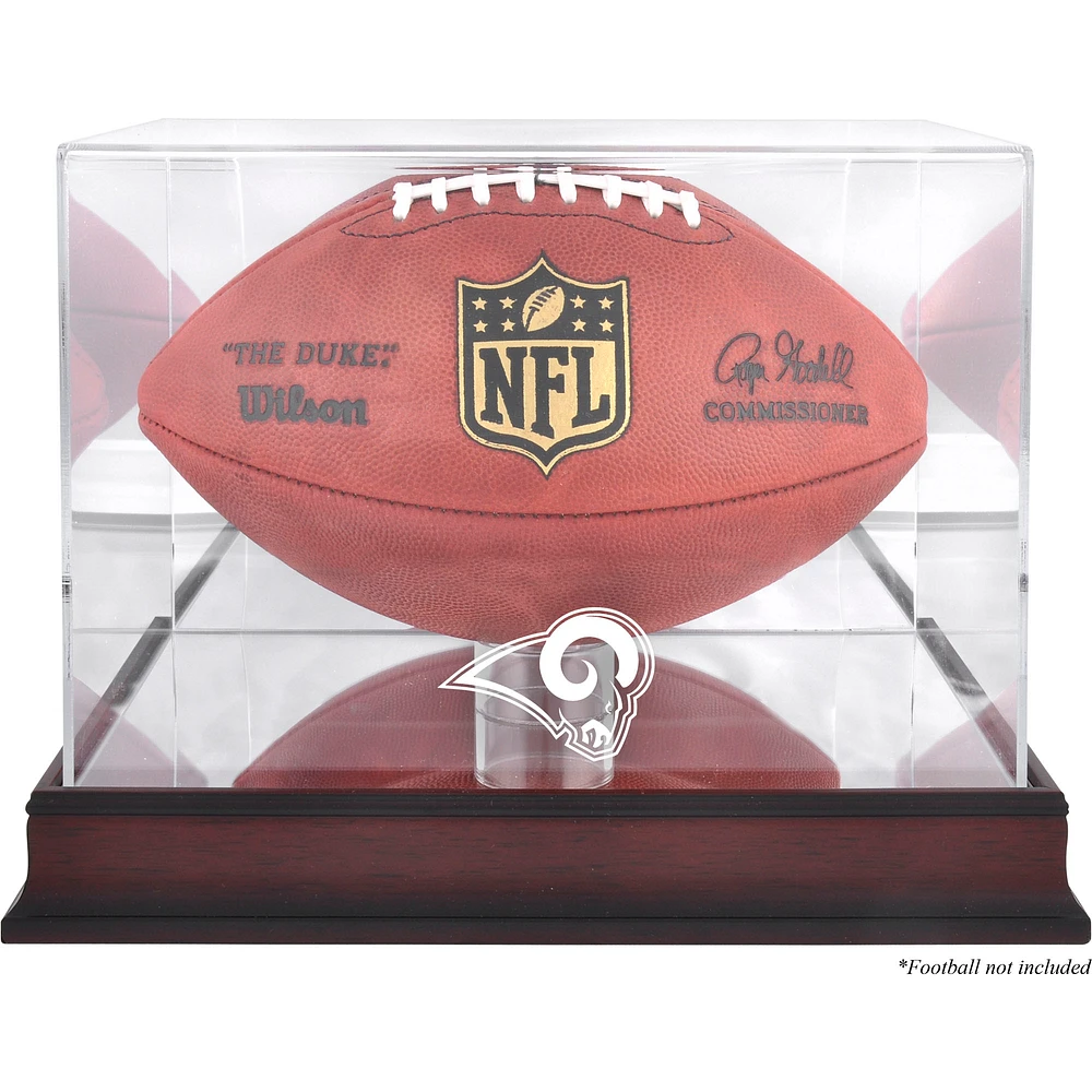 St. Louis Rams Mahogany Football Logo Display Case with Mirror Back