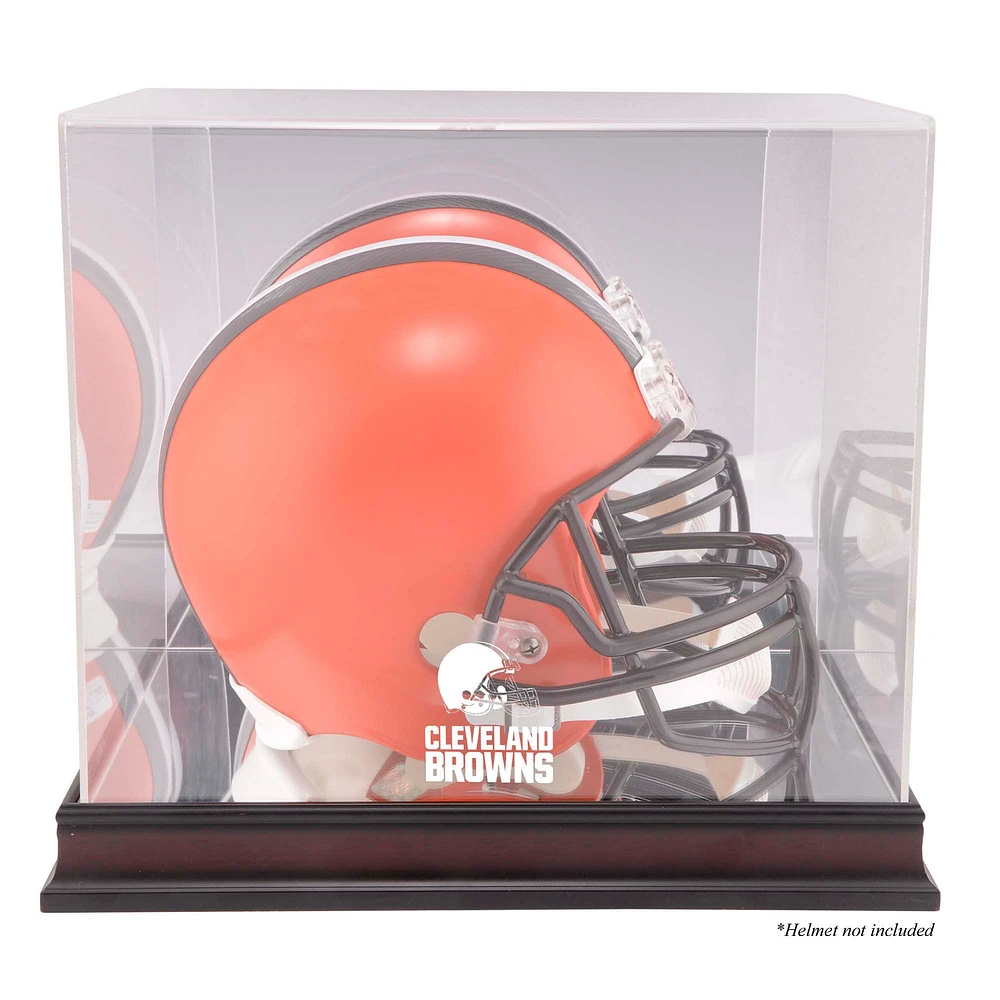 Cleveland Browns Mahogany Helmet Logo Display Case with Mirror Back