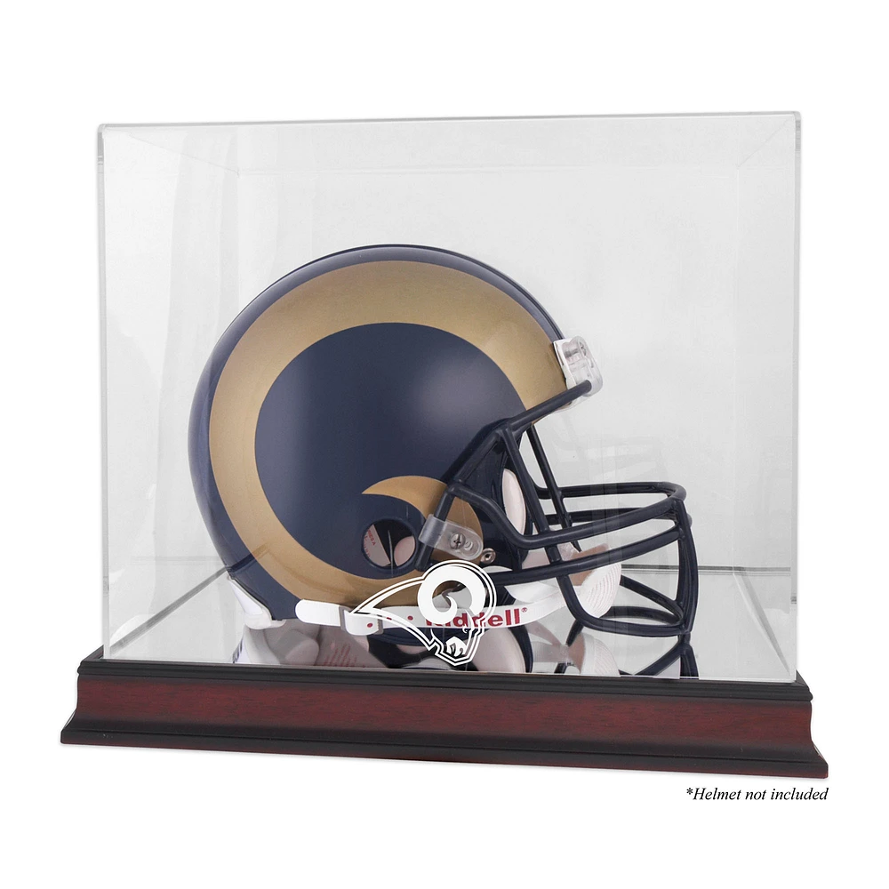 St. Louis Rams Mahogany Helmet Logo Display Case with Mirror Back