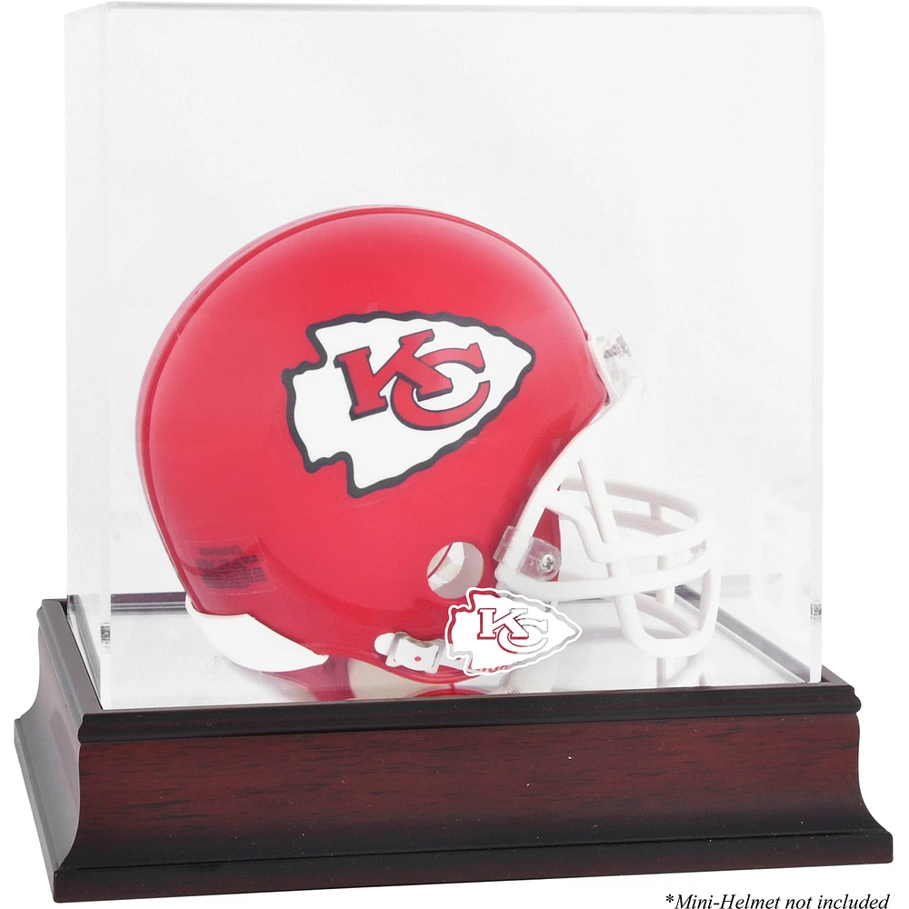 Kansas City Chiefs Mahogany Logo Mini Helmet Display Case