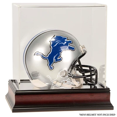 Detroit Lions Mahogany Logo Mini Helmet Display Case