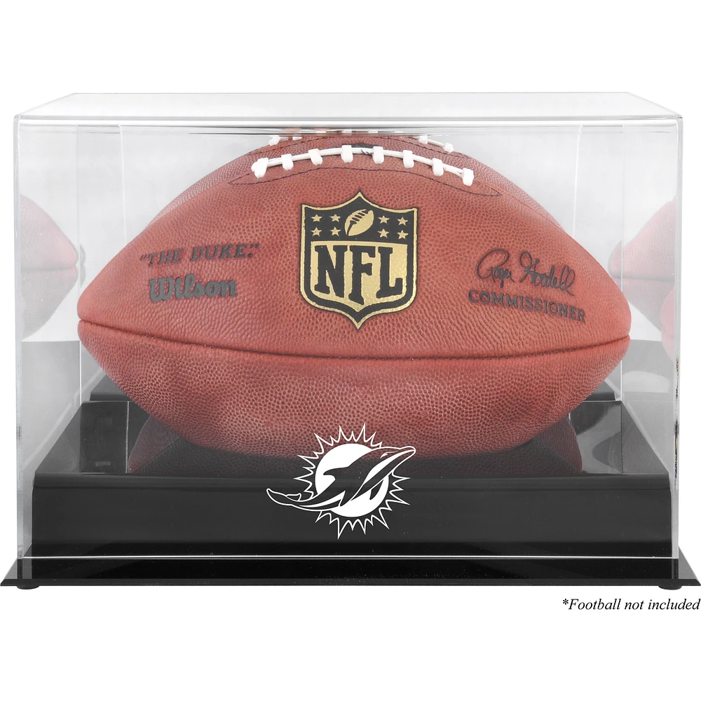 Miami Dolphins (2013-Present) Black Base Football Display Case with Mirror Back