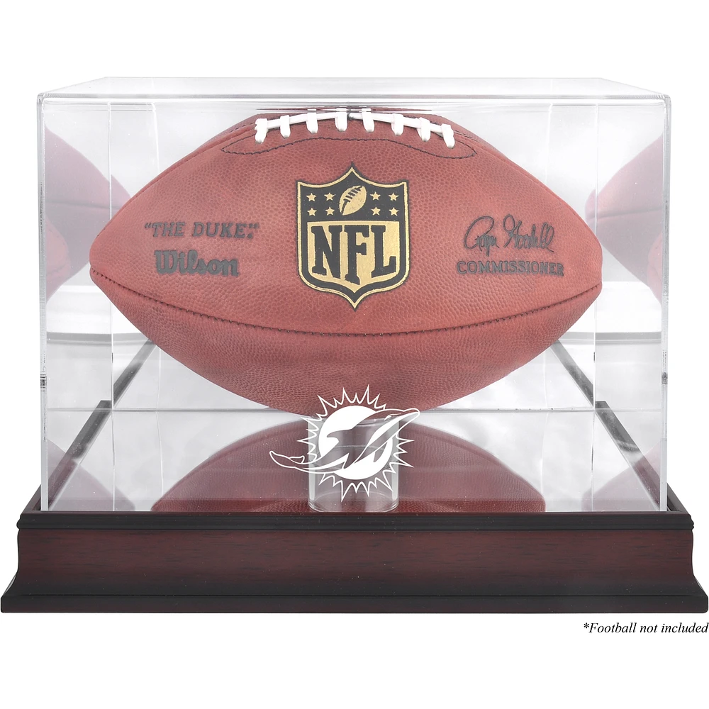 Miami Dolphins (2013-Present) Mahogany Football Display Case with Mirror Back