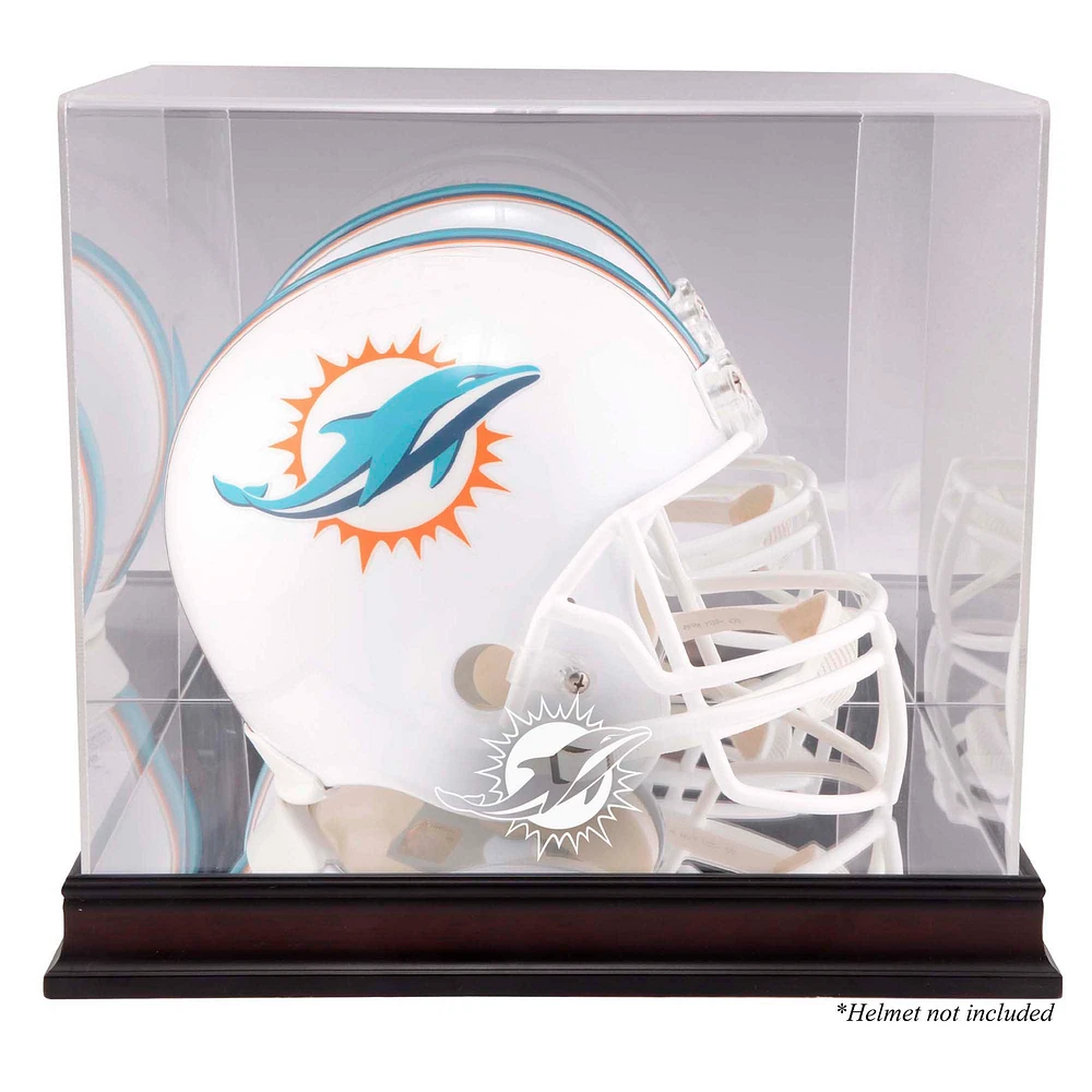 Miami Dolphins (2013-Present) Mahogany Helmet Display Case with Mirror Back