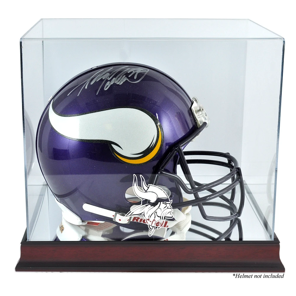 Minnesota Vikings (2013-Present) Mahogany Helmet Display Case with Mirror Back