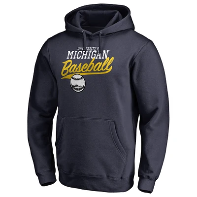 Michigan Wolverines Ballpark Pullover Hoodie - Navy Blue