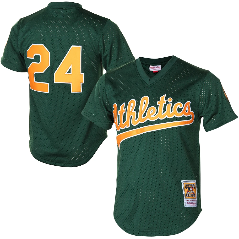 Men's Mitchell & Ness Rickey Henderson Athletics Cooperstown Mesh Batting Practice Jersey