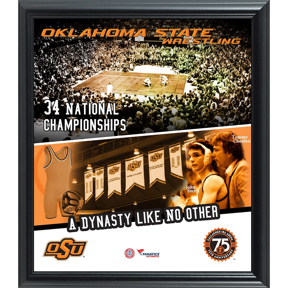 Oklahoma State Cowboys Wrestling 75th Anniversary Framed 15'' x 17'' Collage-Exclusive to Shop.okstate.com