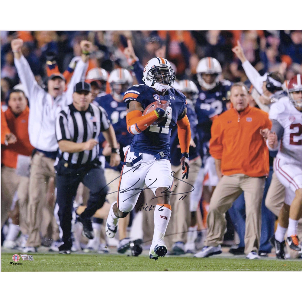 Chris Davis Auburn Tigers Autographed 16'' x 20'' Running Photograph with "Kick 6" Inscription
