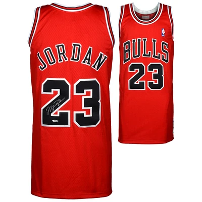 Michael Jordan Chicago Bulls Autographed 1997-98 Mitchell & Ness Red Jersey-Upper Deck
