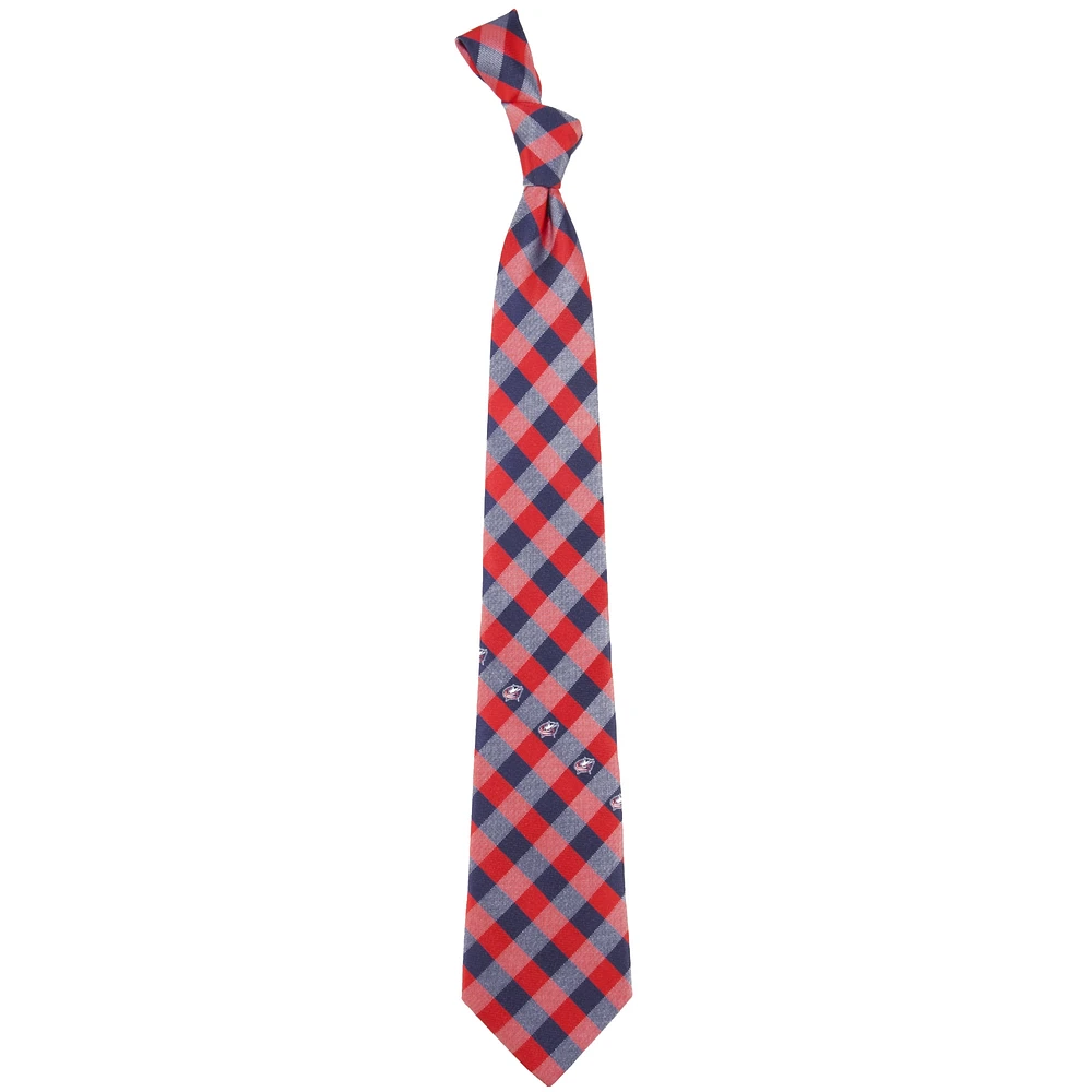 Columbus Blue Jackets Woven Poly Check Tie