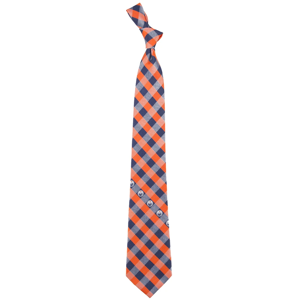 Edmonton Oilers Woven Poly Check Tie